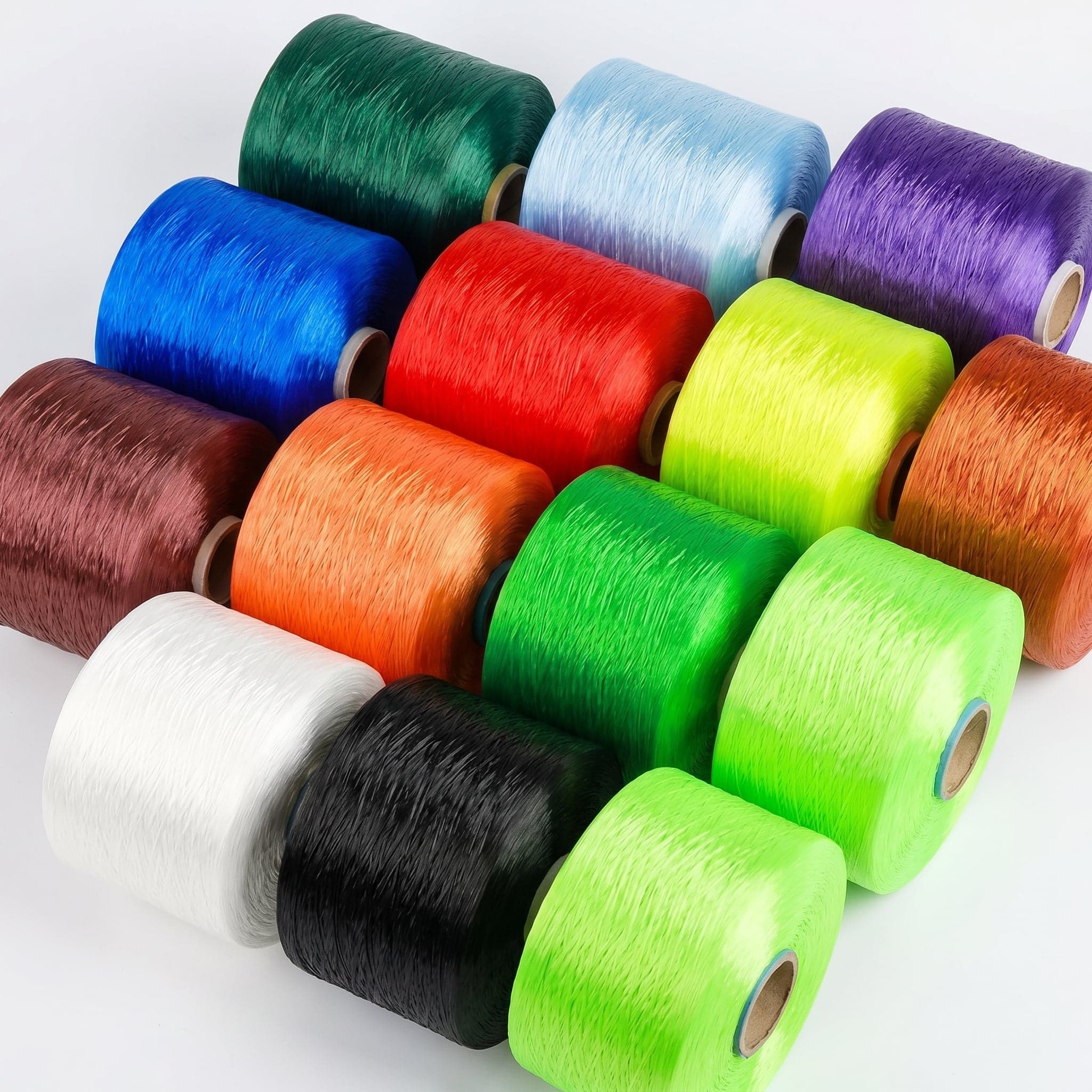 Solution-dyed polypropylene yarn specimen